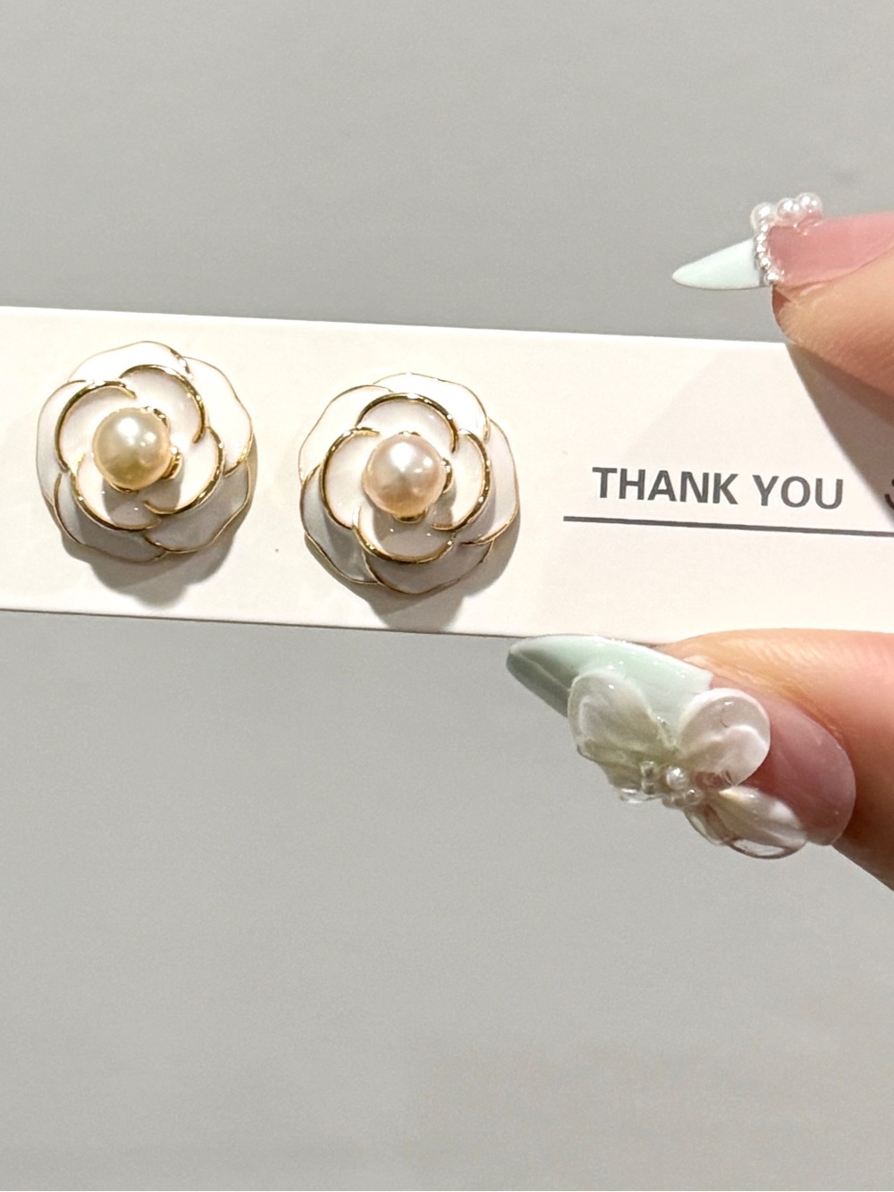 Classic White Camilla Real Freshwater Pearl Flower Stud Earrings